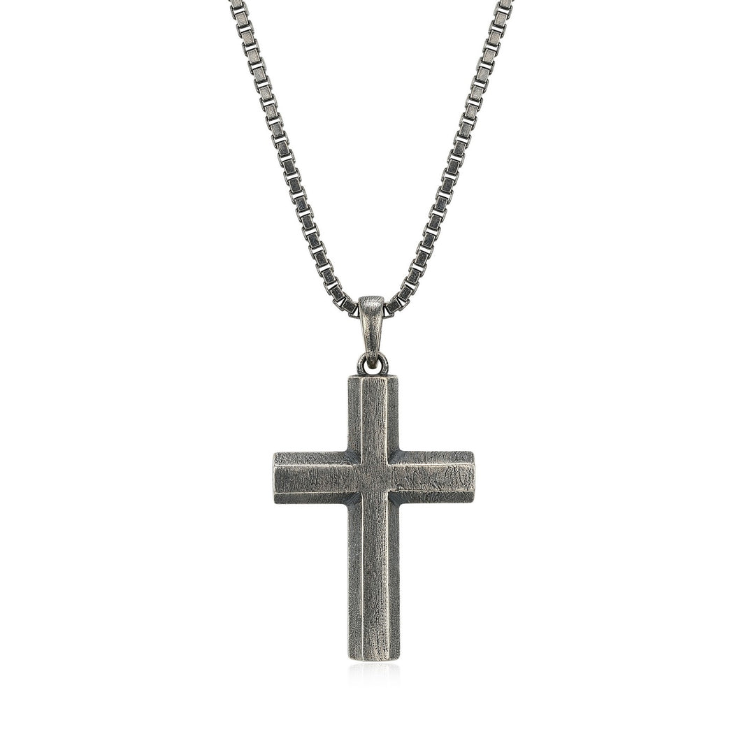 Ethos Sterling Silver Cross Pendant With A 20" Chain