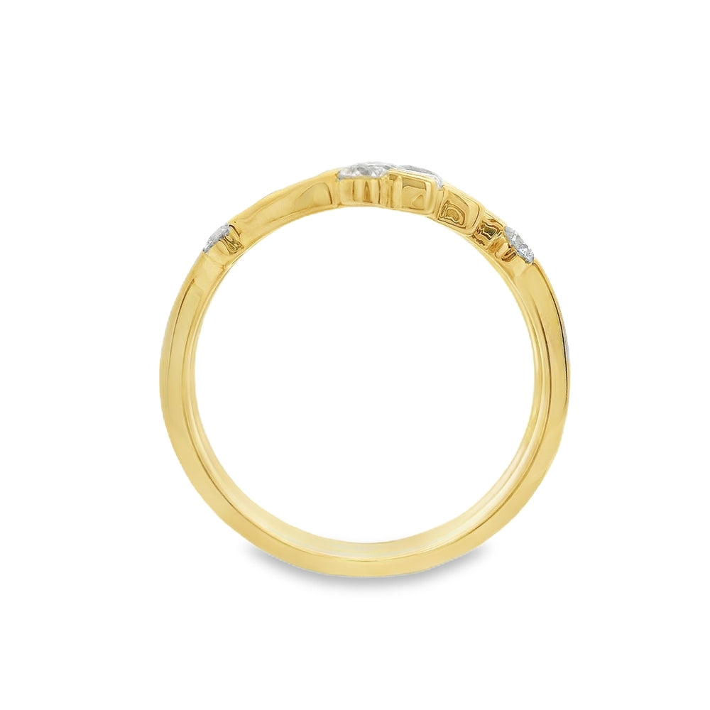 14K Yellow Gold 0.90 CTW Diamond Woman's Multirow Ring