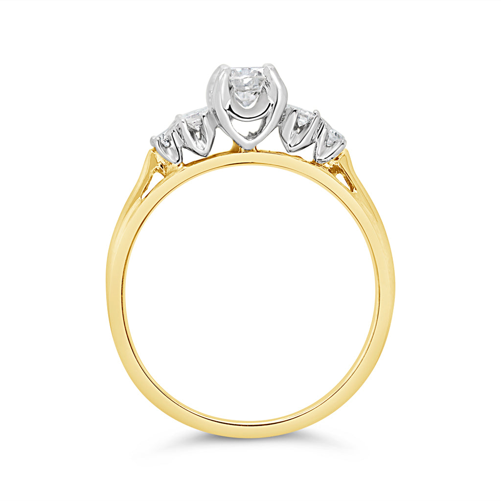 Estate - 14 Karat Yellow & White Gold 0.51 CTW Diamond Engagement Ring