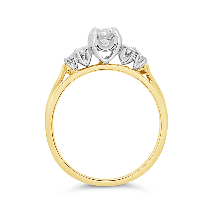 Estate - 14 Karat Yellow & White Gold 0.51 CTW Diamond Engagement Ring