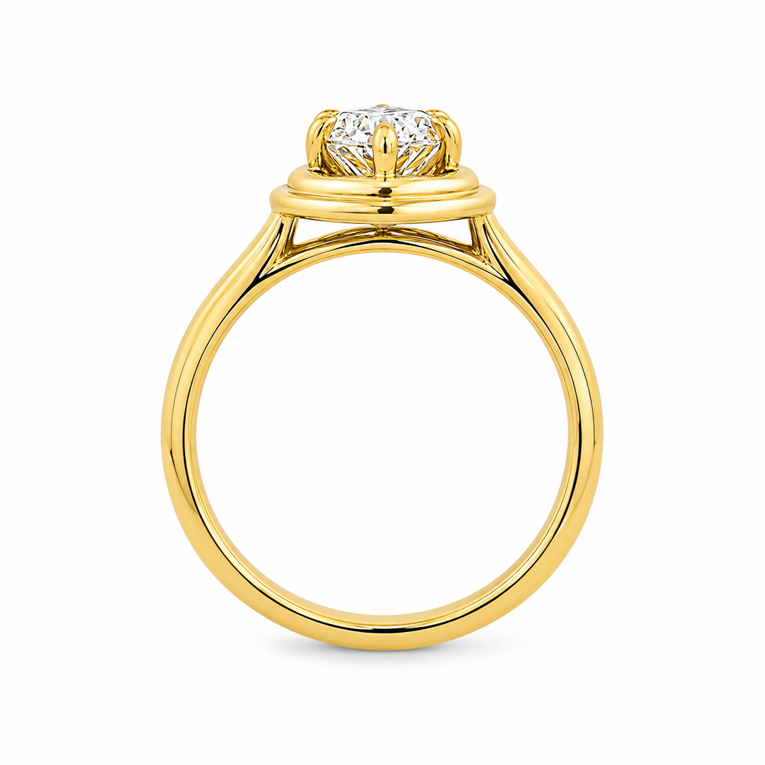 14K Yellow Gold Marquise Solitaire Ring Mount