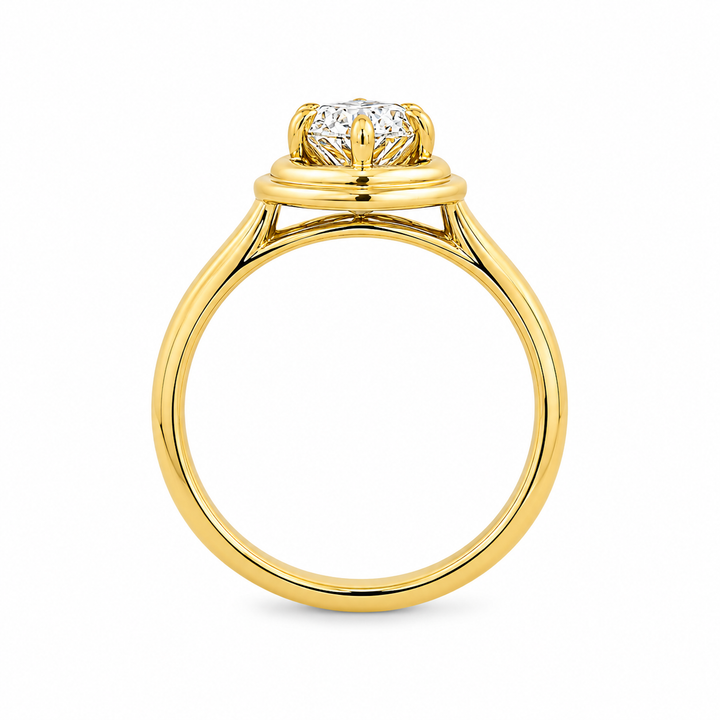 14K Yellow Gold Marquise Solitaire Ring Mount