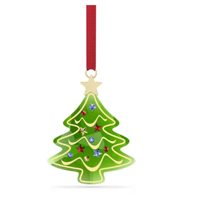 Swarovski Holiday Cheers Green Crystal Christmas Tree With Multi-Coloured Crystal Ornaments 5701867