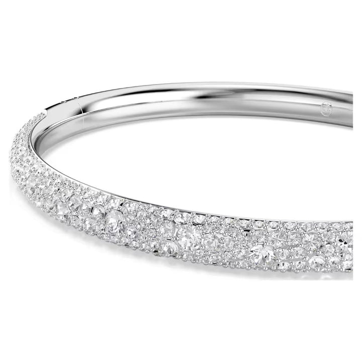 Swarovski Sublima Rhodium Plated Bangle With Clear Crystals