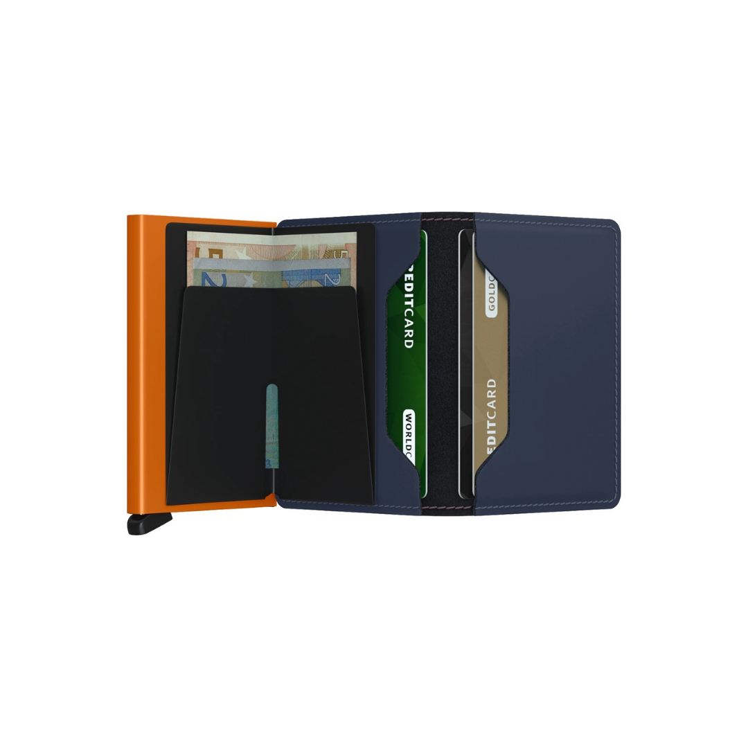 Secrid Matte Nightblue & Orange Slimwallet