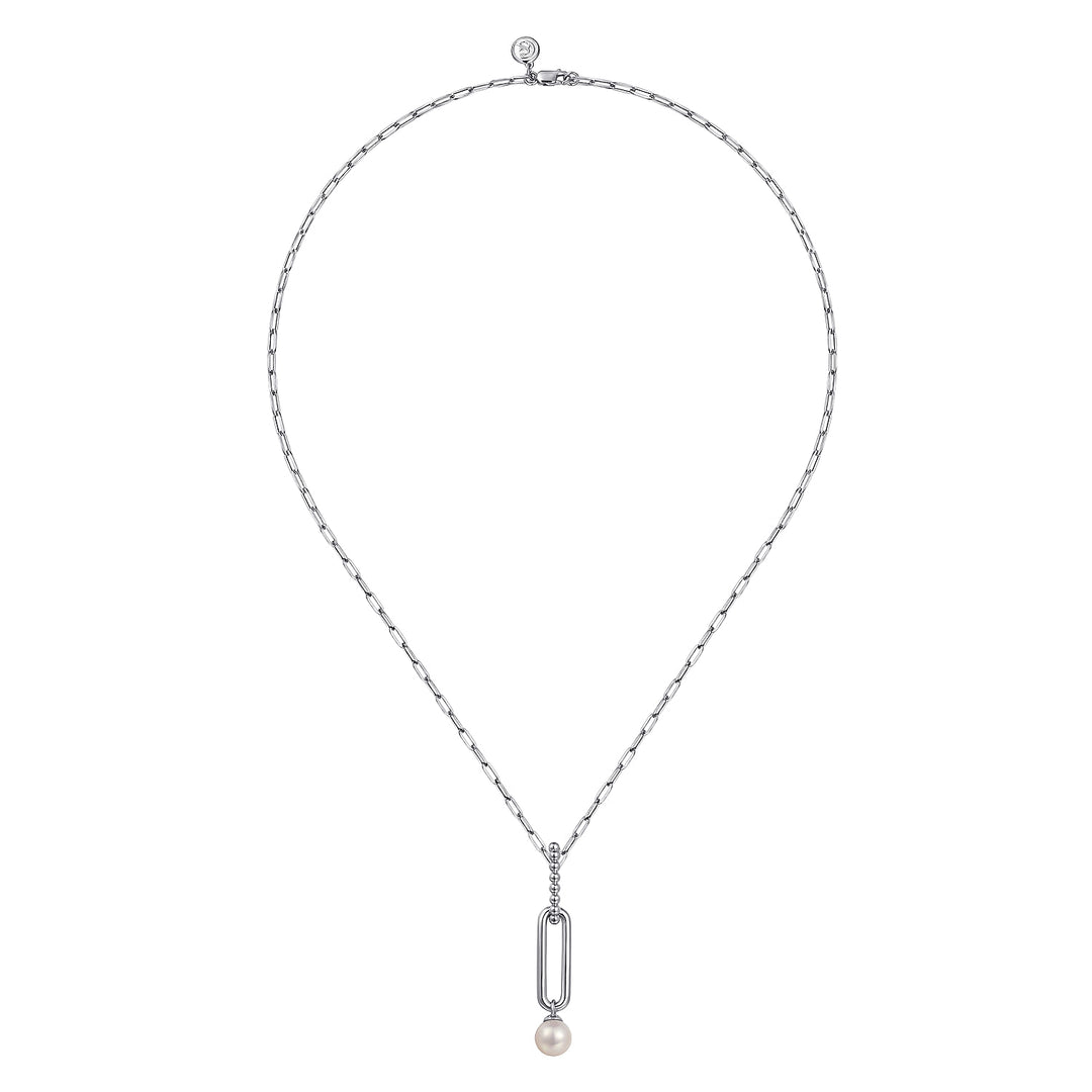 Gabriel & Co. Sterling Silver Drop Necklace With Pearl