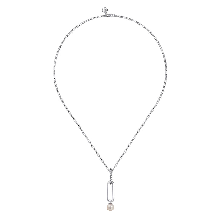 Gabriel & Co. Sterling Silver Drop Necklace With Pearl