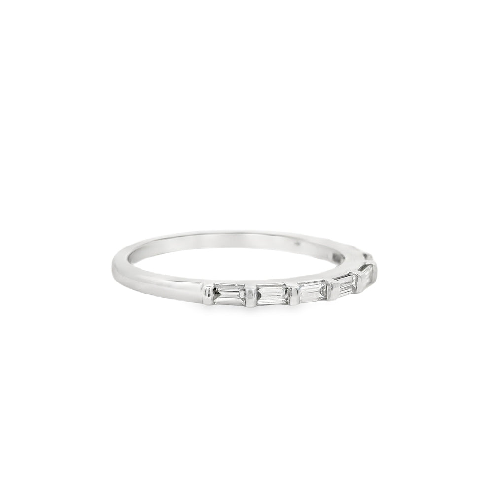 18K White Gold 0.25 CTW Baguette Cut Diamond Women's Wedding Band