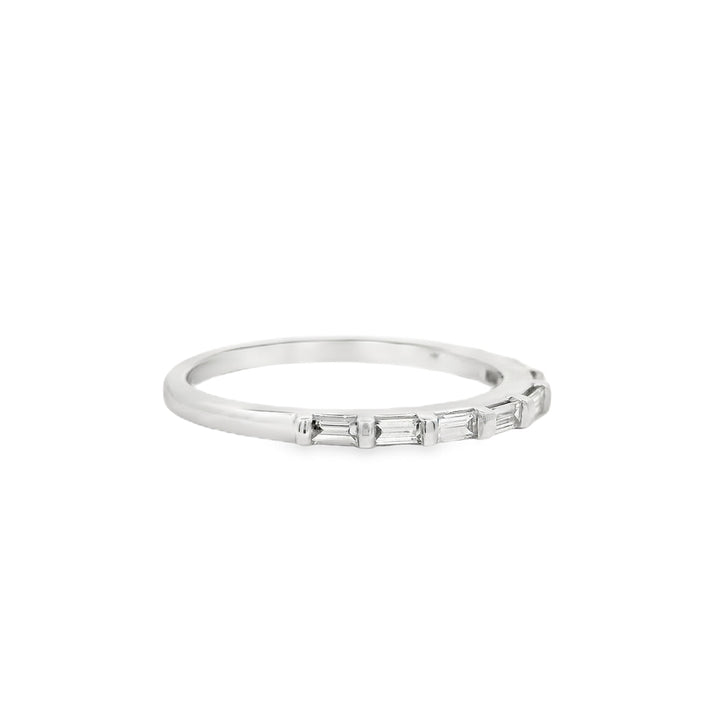 18K White Gold 0.25 CTW Baguette Cut Diamond Women's Wedding Band