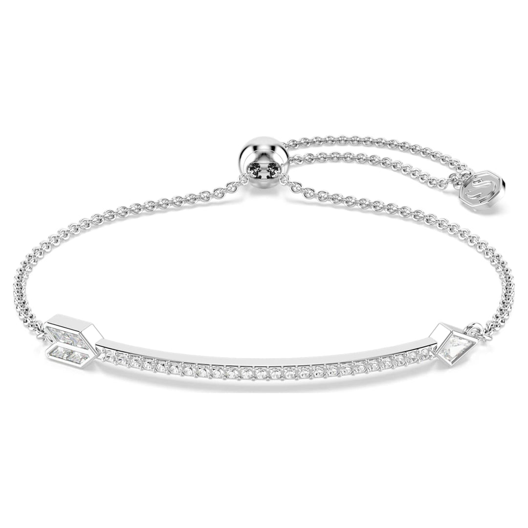 Swarovski Idyllia Rhodium Plated Arrow Bracelet With Clear Crystals 5741523