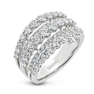 18K White Gold Simon G. 2.00 CTW Diamond Woman's Multirow Ring