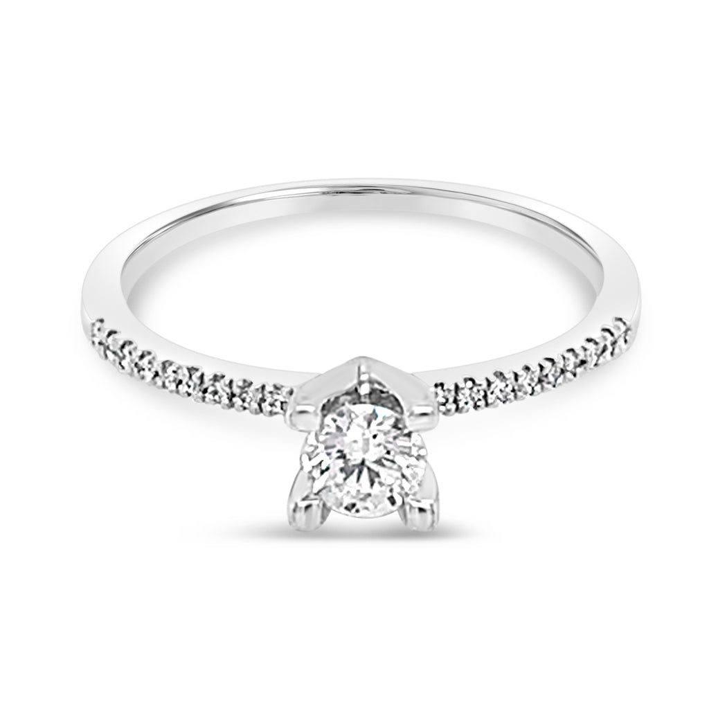14K White Gold 0.32 CTW Diamond Engagement Ring