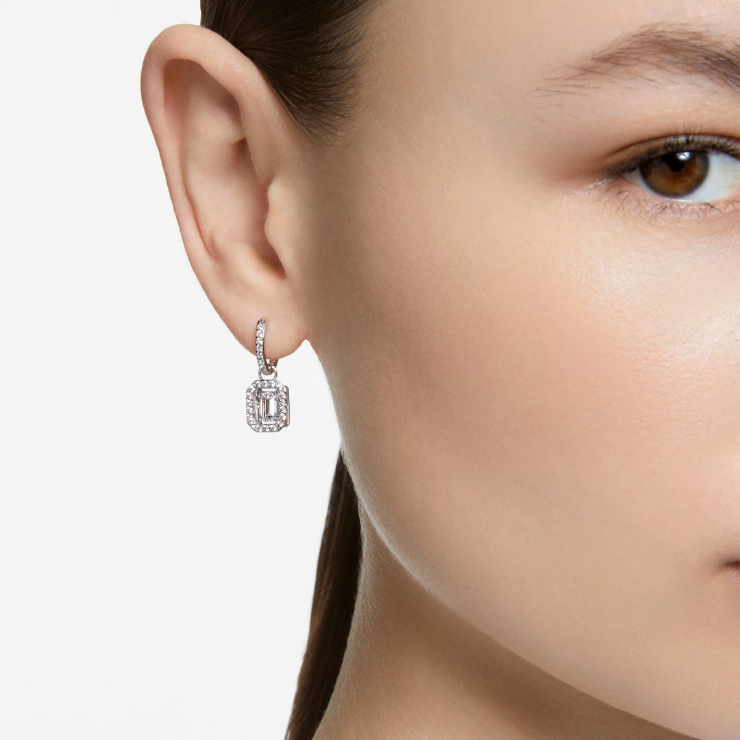 Swarovski Una Rhodium Plated Drop Earrings With Clear Zirconia's 5638495