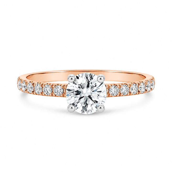 14K Two-tone Gold 0.25 CTW Diamond Engagement Ring Semi-Mount