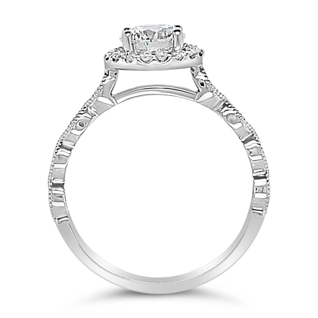 14K White Gold Halo Semi-Mount 0.27 CTW Diamond Engagement Ring