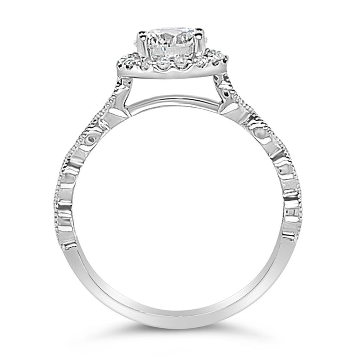 14K White Gold Halo Semi-Mount 0.27 CTW Diamond Engagement Ring