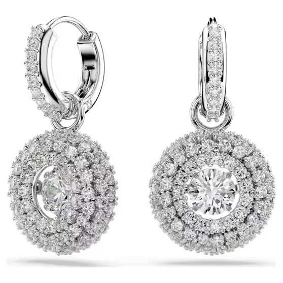 Swarovski Sublima Rhodium Plated Drop Earrings With Clear Cubic Zirconia 5738193