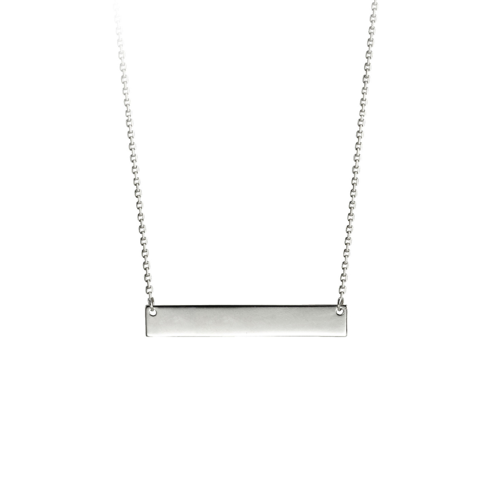Women's 10K White Gold Bar Necklace