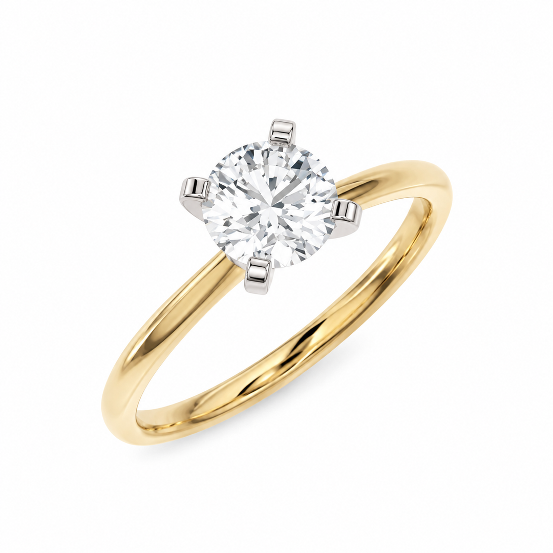 Women's 14K Yellow And White Gold 1.01 CTW Lab Grown Diamond Solitaire Engagement Ring