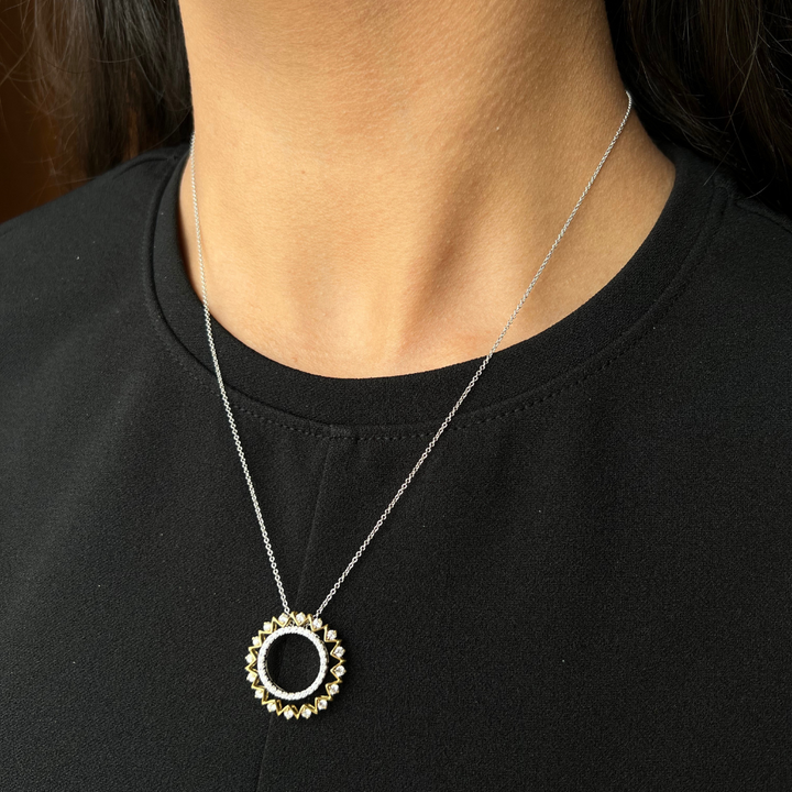 Women's 18K Two-tone Gold Simon G. 0.74 CTW Diamond Circle Pendant