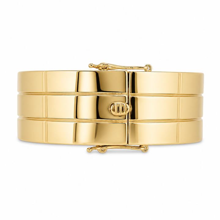 Estate - 14 Karat Yellow Gold Wide Square Bangle