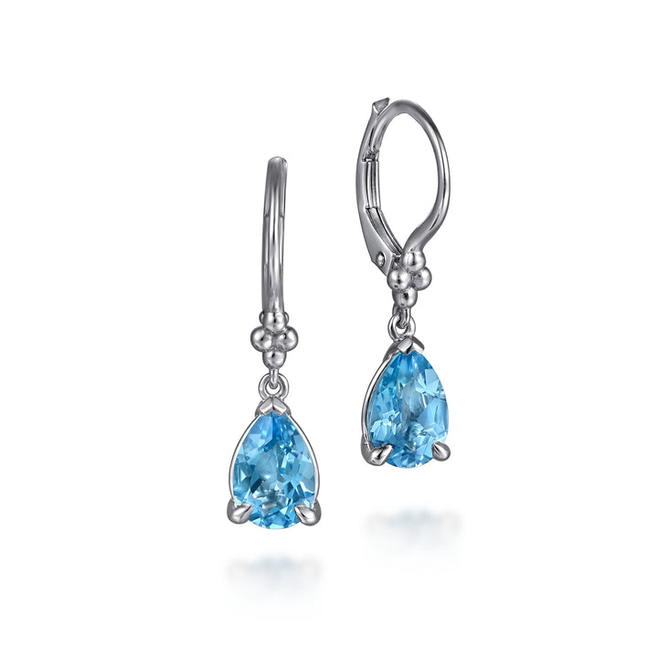 Sterling Silver Gabriel & Co. Drop Earrings With Blue Topaz