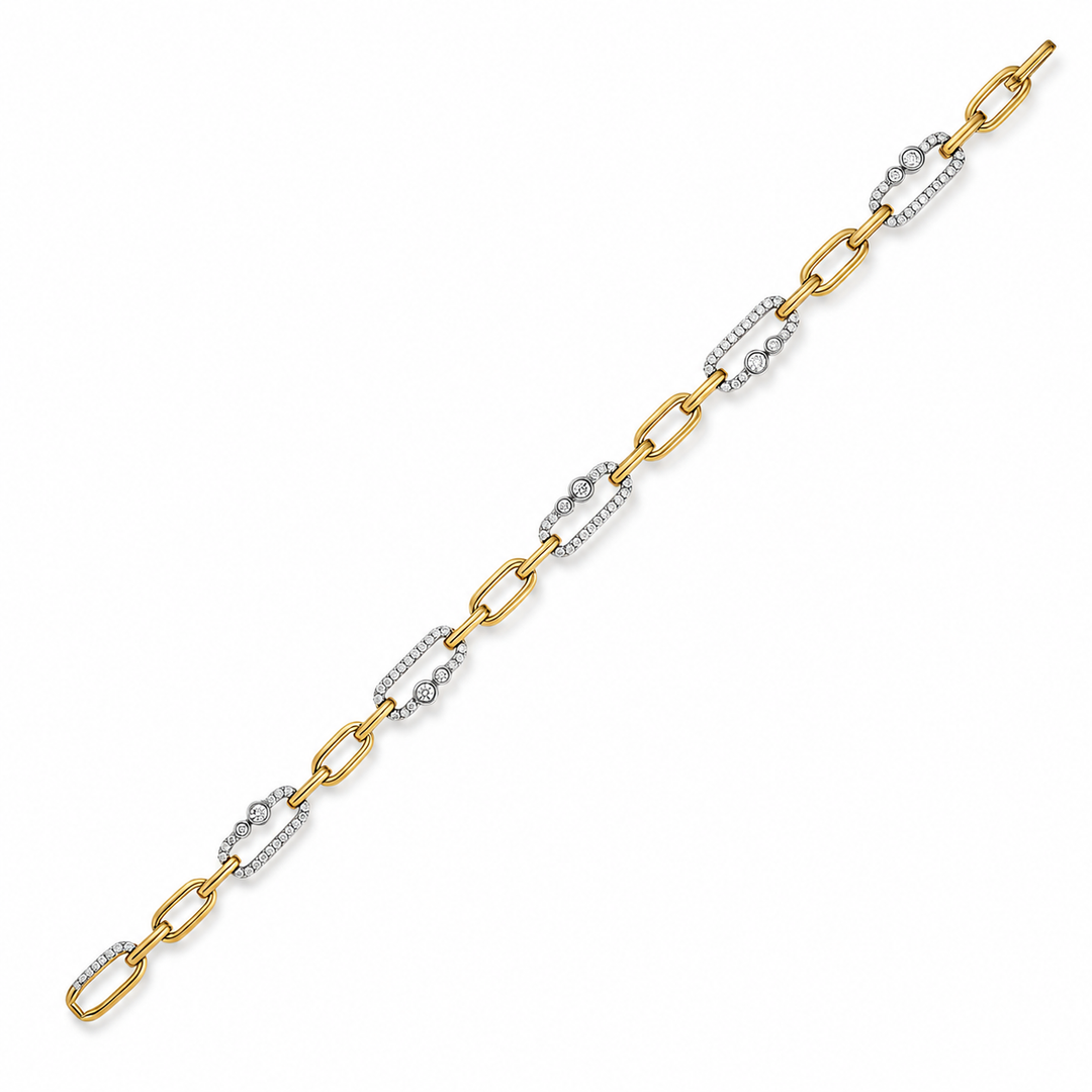 18K Yellow And White Gold 0.85 CTW Diamond 7" Bracelet