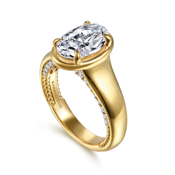 14K Yellow Gold 0.35 CTW Diamond Semi-Mount Engagement Ring