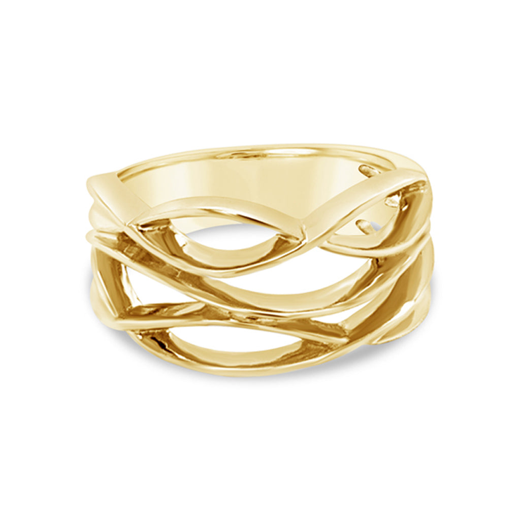 Women's 14K Yellow Gold Polished Open Curved Design Ring