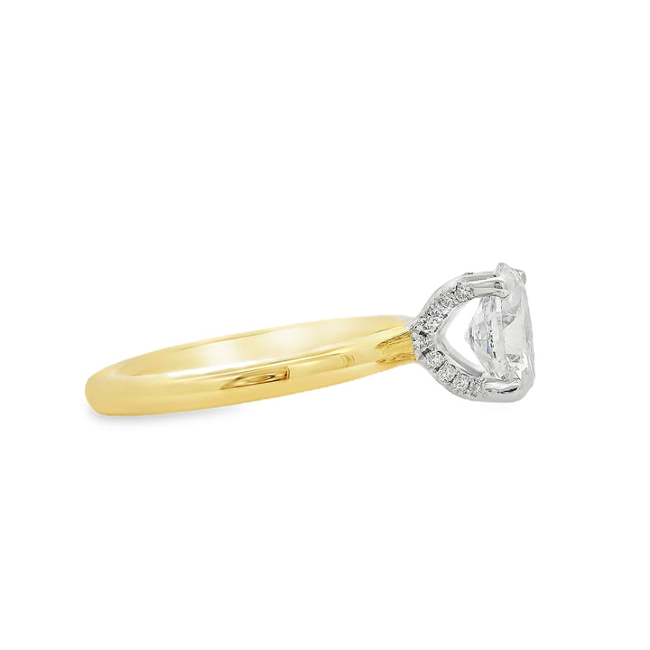Women's 14K Yellow And White Gold 0.11 CTW Diamond Semi-Mount Engagement Ring