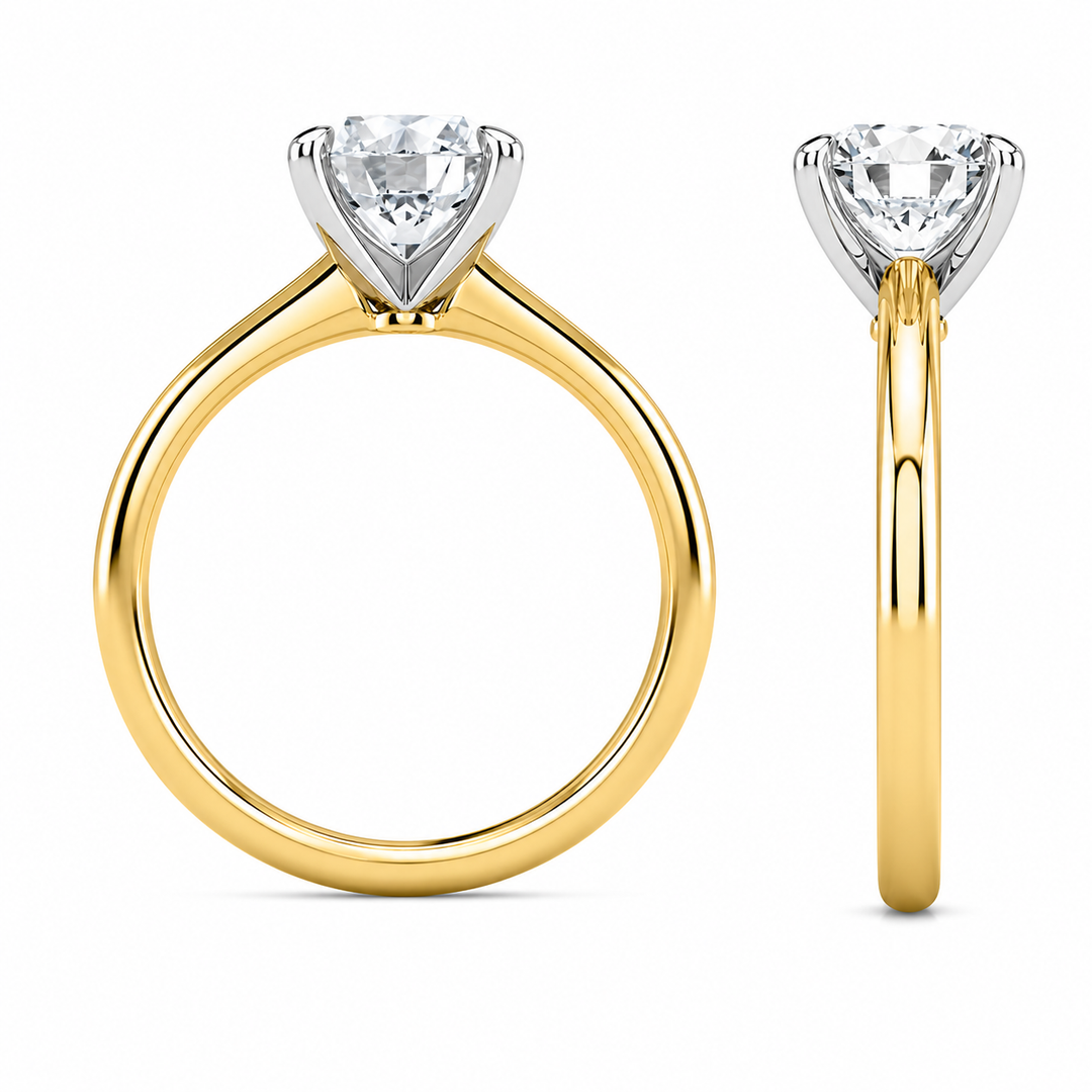 Women's 14K Yellow And White Gold 2.00 CTW Solitaire LAB Grown Diamond Engagement Ring