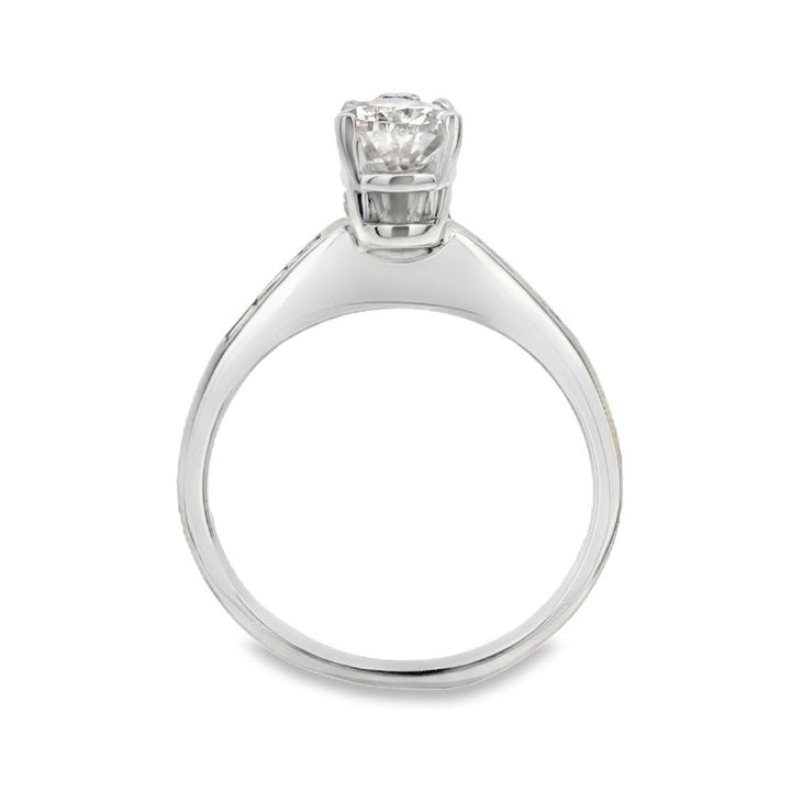 Estate - 14K White Gold 1.03 CTW Diamond Engagement Ring, Size 4 1/2