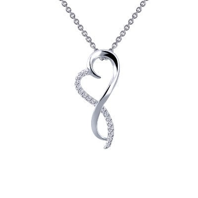 Lafonn Sterling Silver Infinity Heart Pendant With Cubic Zirconia