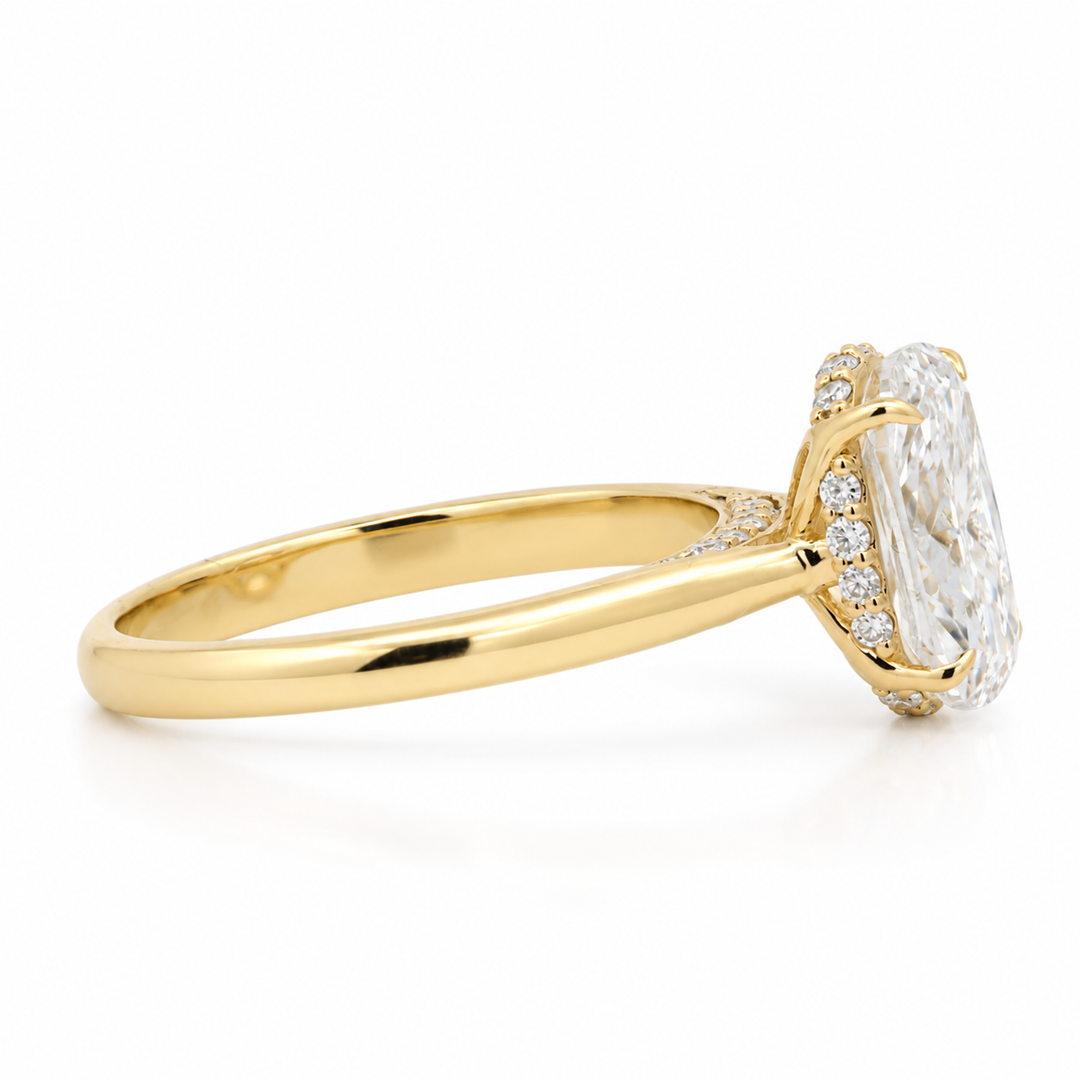 Women's 14K Yellow Gold  2.20 CTW LAB Diamond Engagement Ring