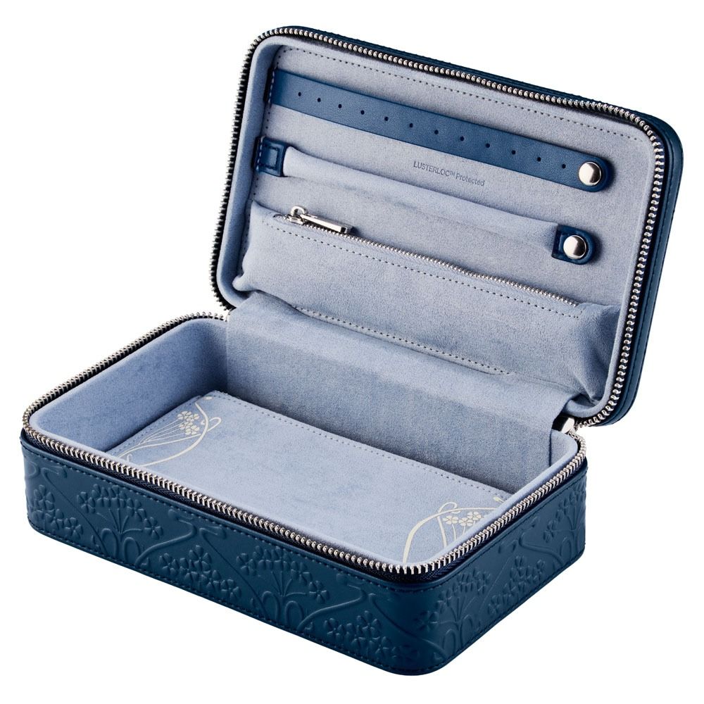 WOLF X LIBERTY All Over Ianthe Medium Jewelry Zip Case - Navy