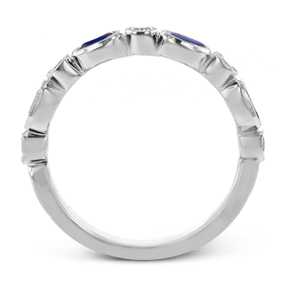 18K White Gold 0.81 CTW Sapphire And 0.15 CTW Diamond Ring