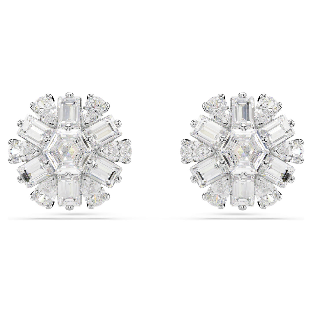 Swarovski Idyllia Rhodium Plated Cluster Stud Earrings With Clear Zirconia's 5691483