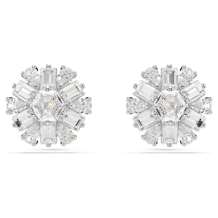 Swarovski Idyllia Rhodium Plated Cluster Stud Earrings With Clear Zirconia's 5691483