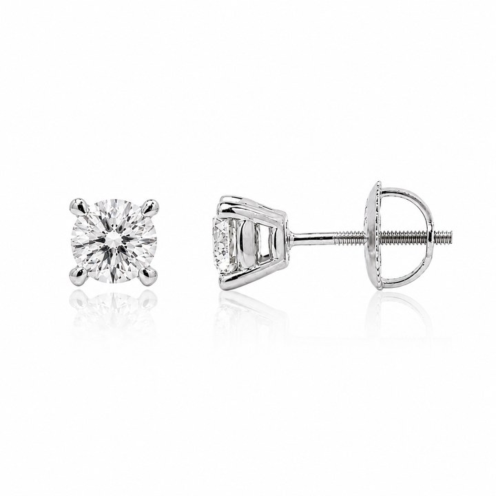 14K White Gold 0.75 CTW LAB Grown Diamond Stud Earrings
