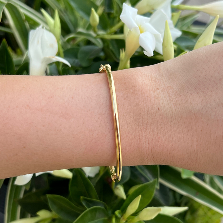10K Yellow Gold Hinged Bangle