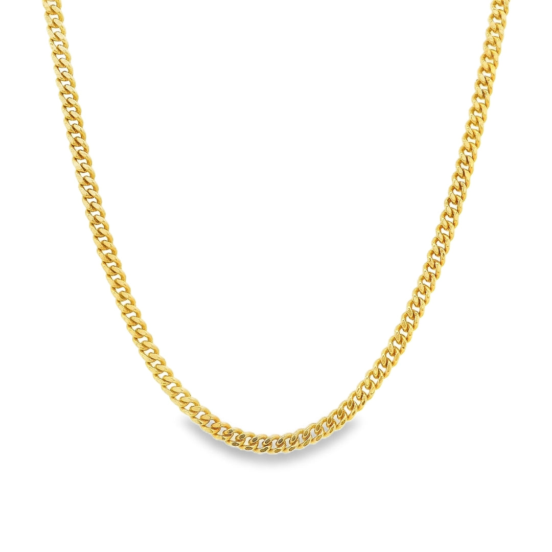 Estate - 14 Karat Yellow Gold Polished Small Solid Curb Link 20" Chain