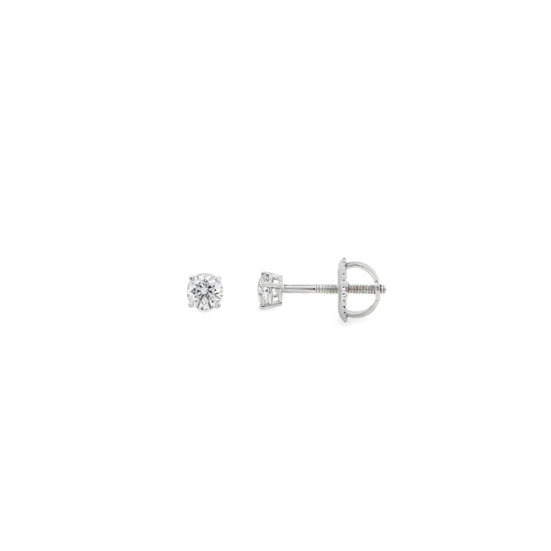 14K White Gold 0.10 CTW Diamond Studs