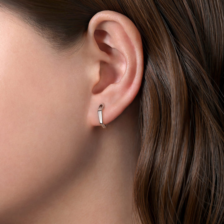 Sterling Silver Gabriel & Co. Small Geometric Huggie Earrings