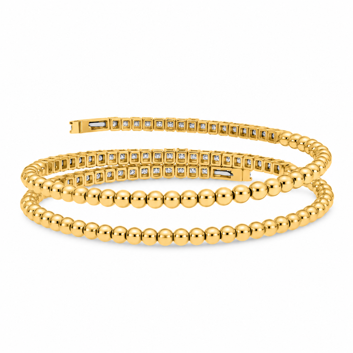 14K Yellow Gold 1.7 CTW Diamond Flex Three Row Bracelet