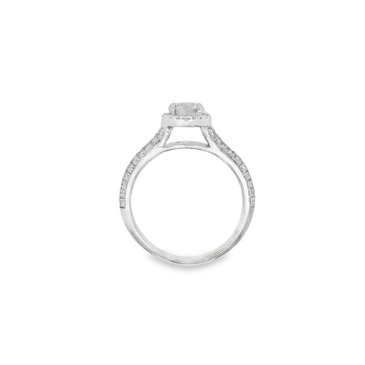 Estate - 14K White Gold 1.06 CTW Diamond Engagment Ring, Size 6.75