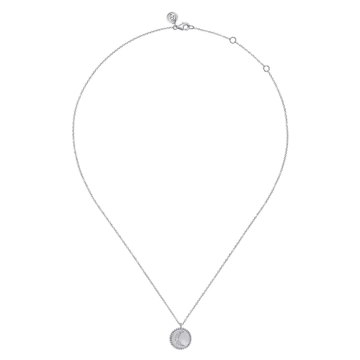 Sterling Silver Gabriel & Co. Diamond Bujukan Moon Medallion Necklace