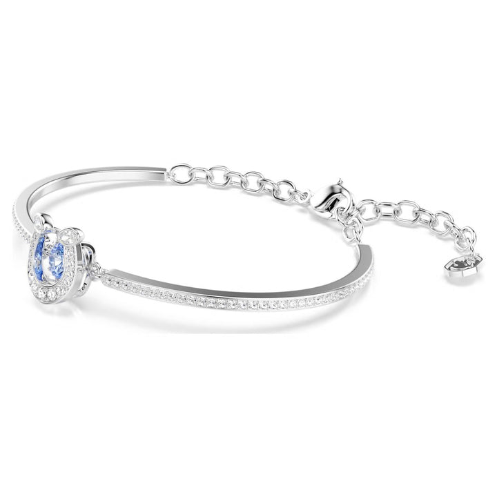 Swarovski Symbolica Rhodium Plated Horseshoe Bangle With Blue Crystals 5736983