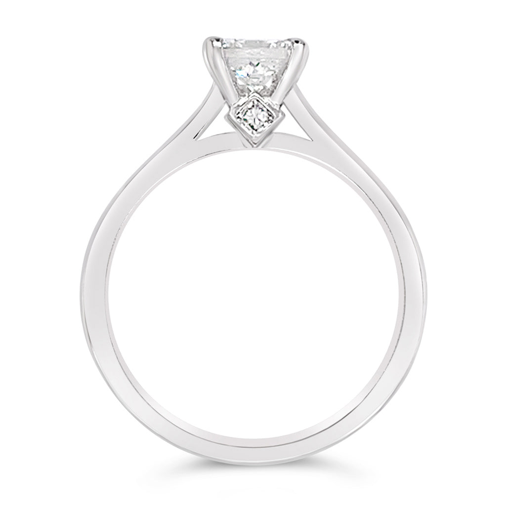 14K White Gold 4-Claw Solitaire Semi-Mount Engagement Ring
