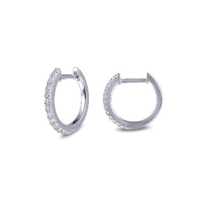 Lafonn Sterling Silver Cubic Zirconias Huggie Earrings