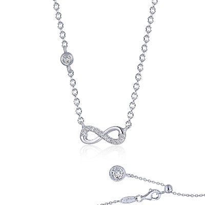 Lafonn Sterling Silver Infinity Symbol Necklace, Cubic Zirconia